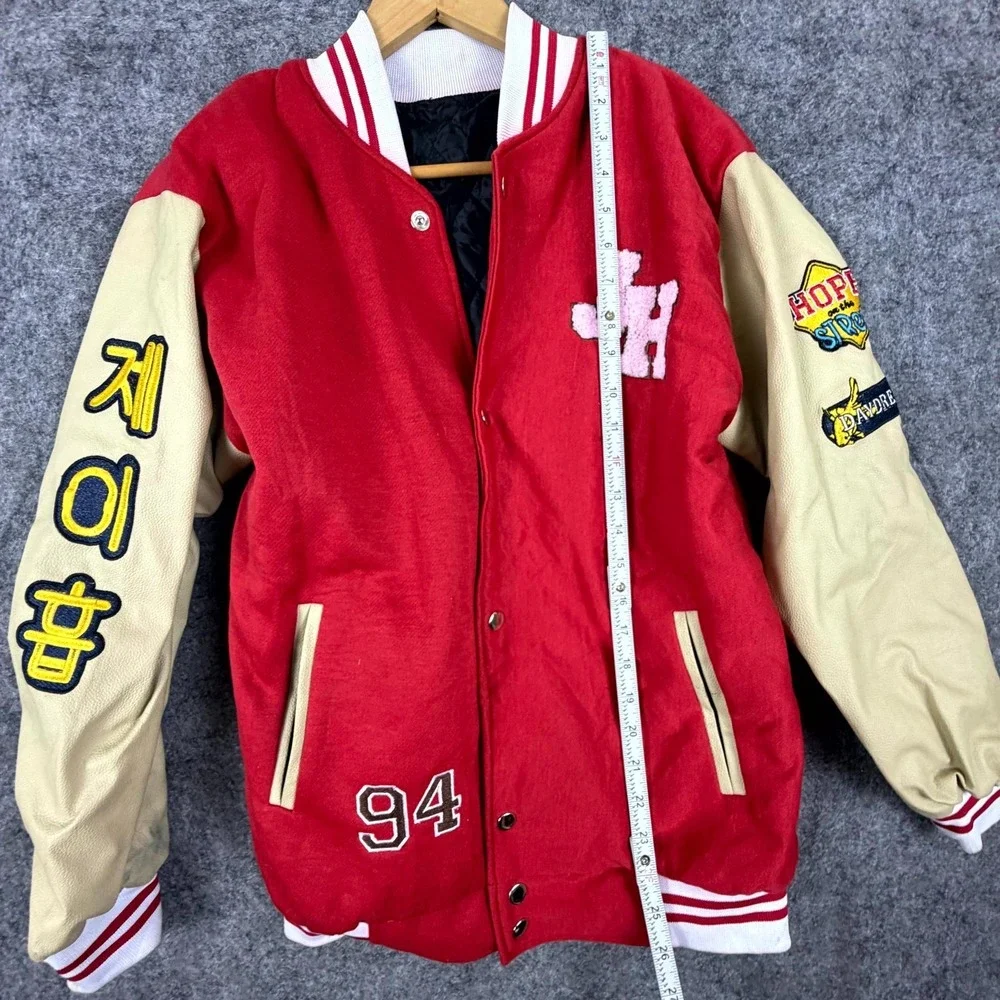 BTS Varsity Jacket Red Embroidered J-Hope Shout Out To My Hopeworld K-Pop